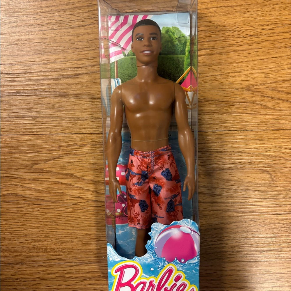 Barbie Ken Doll in Coral Swim Shorts